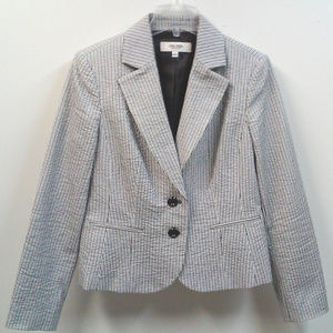 Navy Pinstripe Seersucker Cotton Blazer